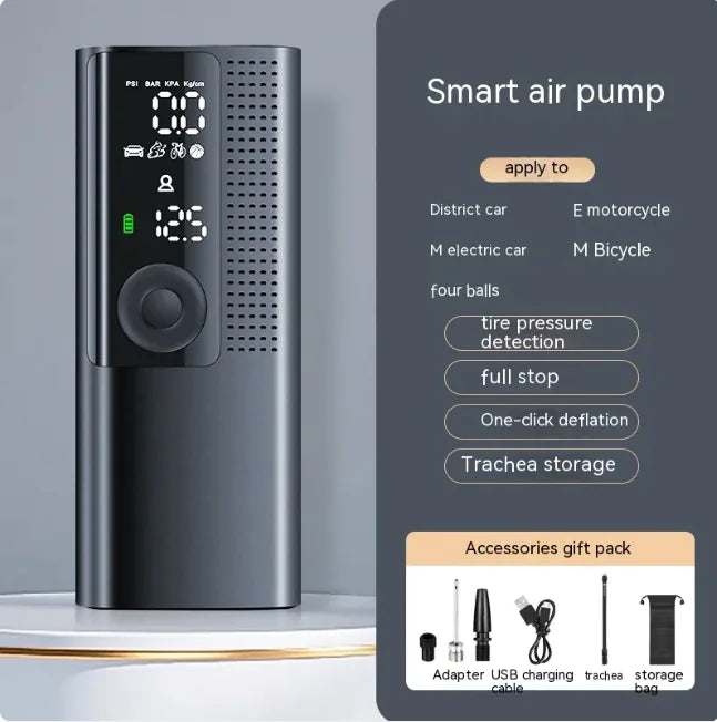 Slimme bandenpomp - Draagbare luchtcompressor met manometer
